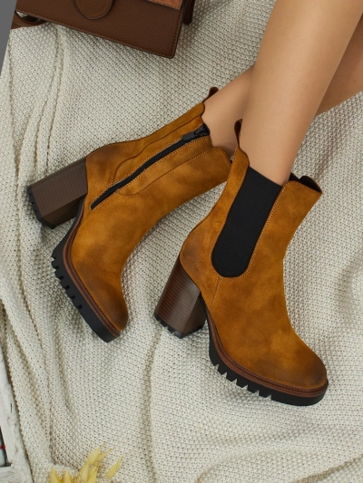 Women's Soreya Faux Suede Block Heel Ankle Boots