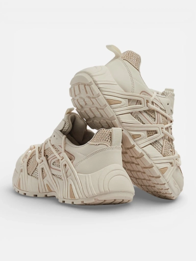 Aurora Women's Beige Synthetic Sports Sneakers for Summer