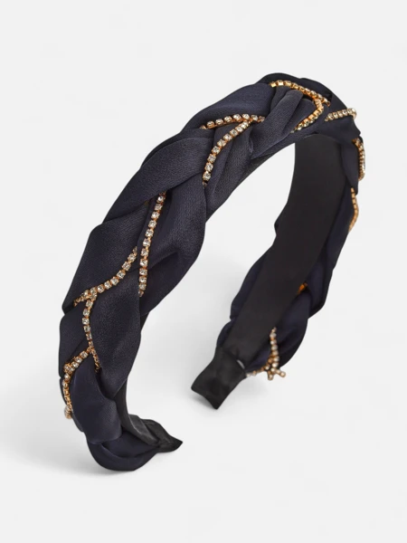 Royalfashion Tsirkoonidega kaunistatud punutud patsi kujuline peavõru