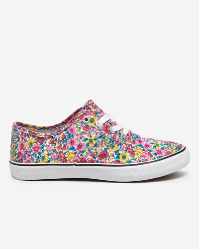 OUTLET Pink women's sneakers with flowers Sertoli - Footwear