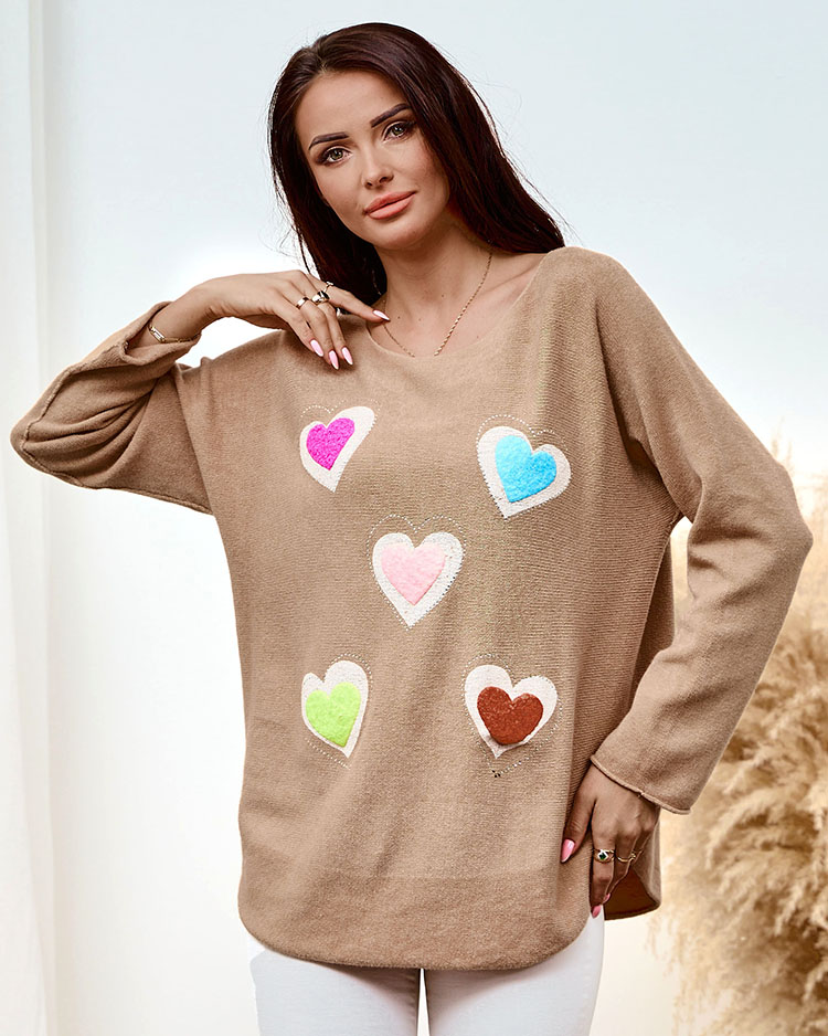 Royalfashion Thin women's sweater with hearts