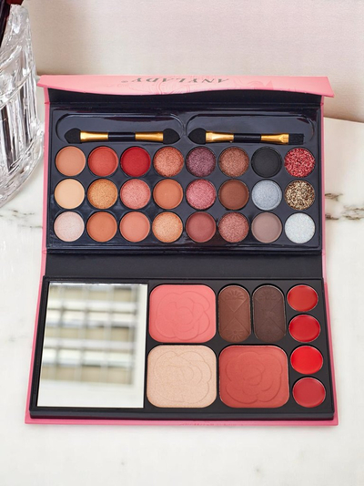 ANYLADY Compact makeup palette – eyeshadows, contour, lips 33 shades