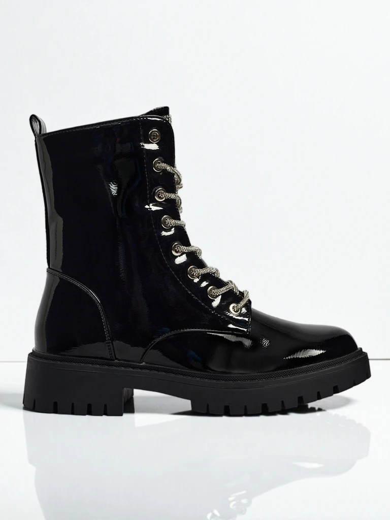 Fjorra Women's Patent Lace-up Ankle Boots