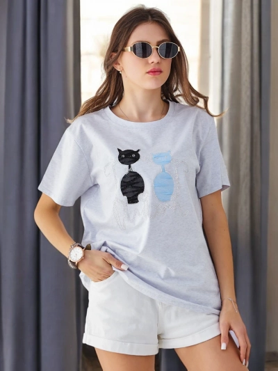 Royalfashion Cotton women's t-shirt with kittens