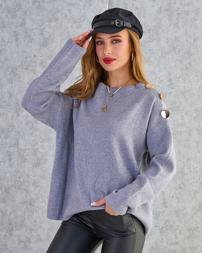 Royalfashion Thin women's sweater with shoulder decorations