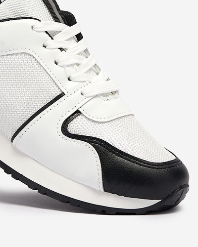 White women's sports shoes with black Ruby inserts - Footwear