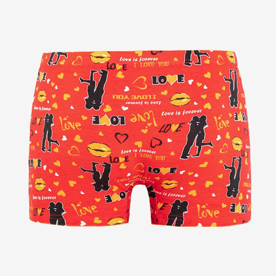 Men's Red Printed Boxer Shorts - Underwear