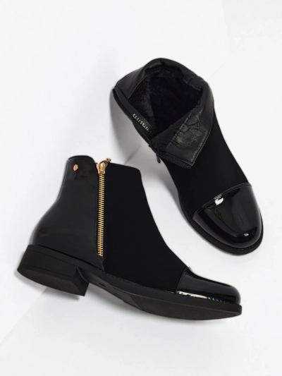 Ботинки из матовой и лакированной экокожи Tirena