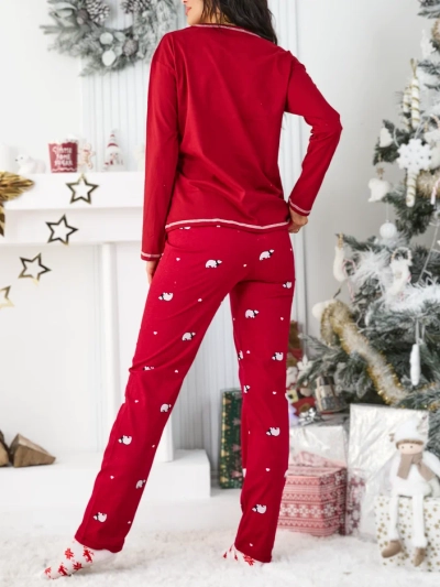 Royalfashion Christmas cotton women’s pajamas with polar bear