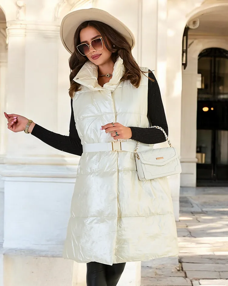 Royalfashion Pikk naiste vest a'la nahk