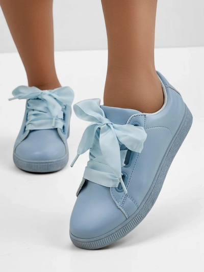 Royalfashion Women's eco-leather sneakers with decorative laces Etti