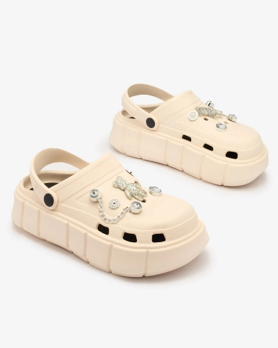 Royalfashion Cream women's rubber flip-flops Kooranza