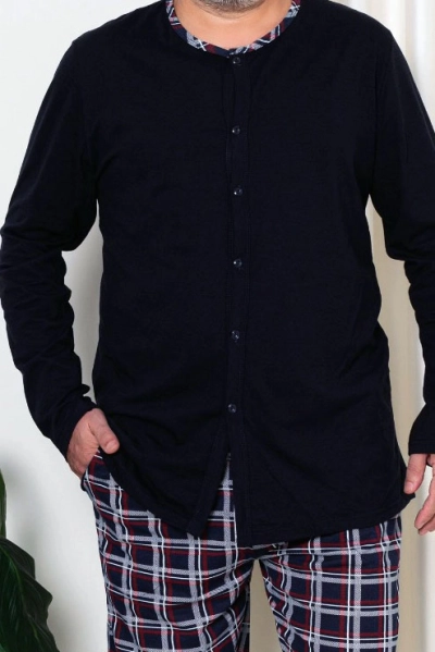 Royalfashion Men's cotton plaid pajamas PLUS SIZE