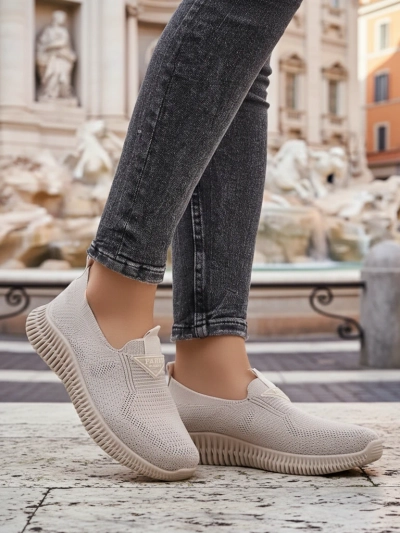 Royalfashion Women's Slip-on Fabric Sports Shoes Serra