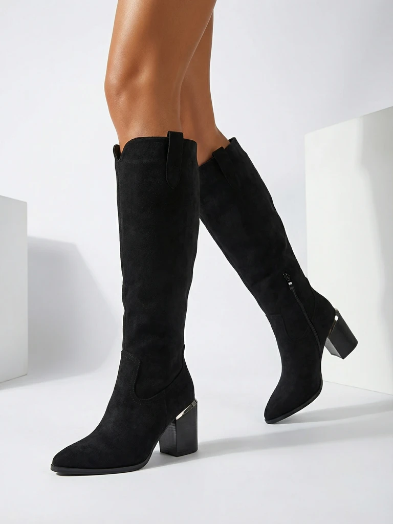 Women's Eco-Suede Stiletto Heel Boots Ferrevi