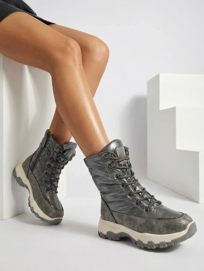 Naiste poolsaapad Aurora Hõbedased Ökoloogilised Vabaaja Talvesaapad