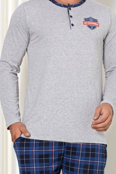 Royalfashion Мужские хлопковые клетчатые пижамы