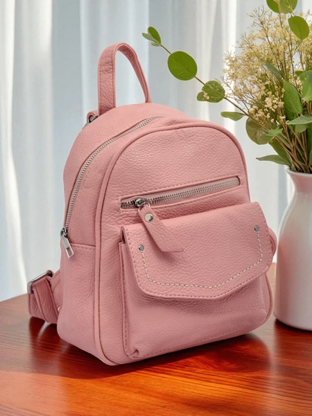 Ariadne Rosa Królewska Moda women's backpack made of eco-leather 25x25 cm