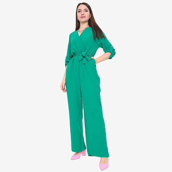 Women's green long jumpsuit - Clothing