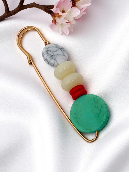 Decorative women’s brooch with gemstones Gem Bloom