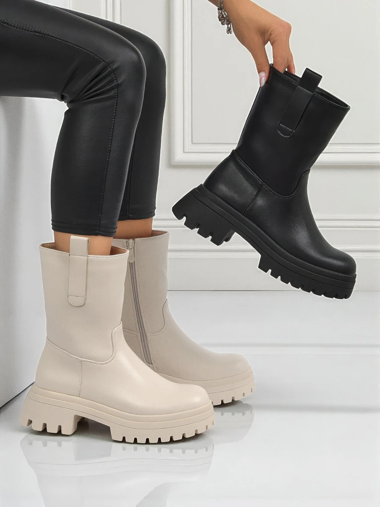 Высокие женские ботинки из экокожи Scarlet Mist