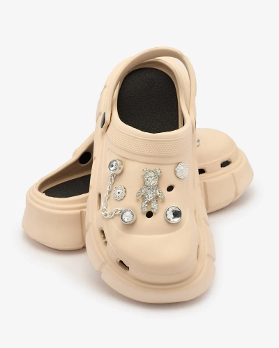 Royalfashion Beige women's rubber flip-flops Kooranza