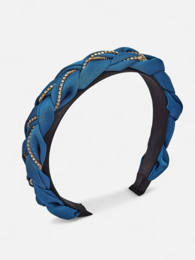 Royalfashion Braided Hairband with Cubic Zirconia