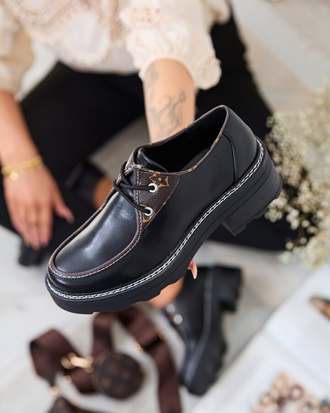 Royalfashion Black women's half boots on a solid sole Dobbin