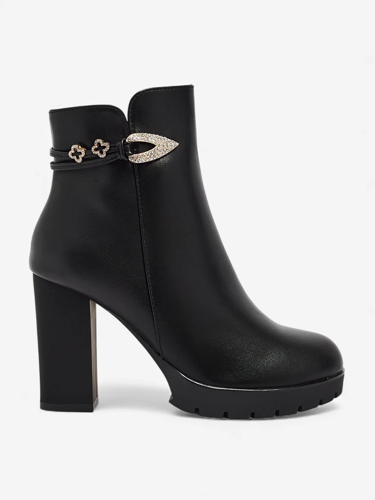 Women's Sylvar Eco-Leather Ankle Boots with Block Heel