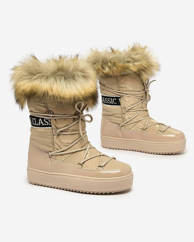 Royalfashion Светло-коричневые ботинки-слипы a'la snow boots for women Gomllo
