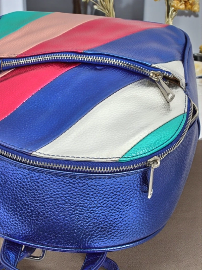 Royalfashion Женский рюкзак из экокожи с металлическими полосками Metallic Stripes