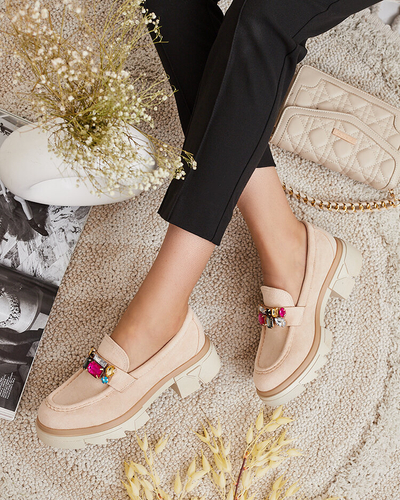 Royalfashion Мокасины с разноцветными камнями Sariner