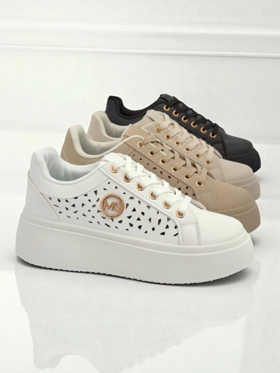 Aurelia Bianca – White Platform Sneakers Royalfashion Ecru