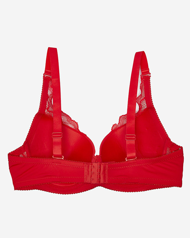 Red women's bra with lace- Lingerie