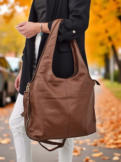 Large Women's Faux Leather Shopper Bag Crystal Haven