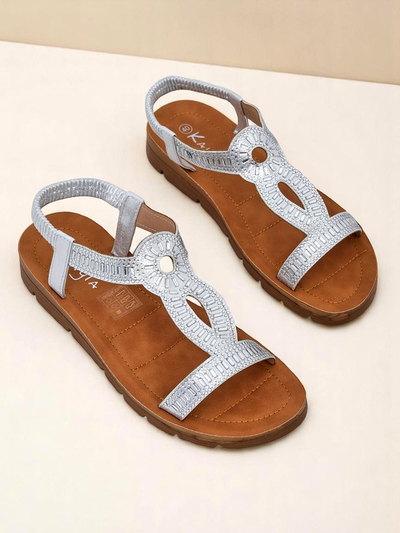 Royal Fashion Women's Sandals with Decorative Ava Shine Straps