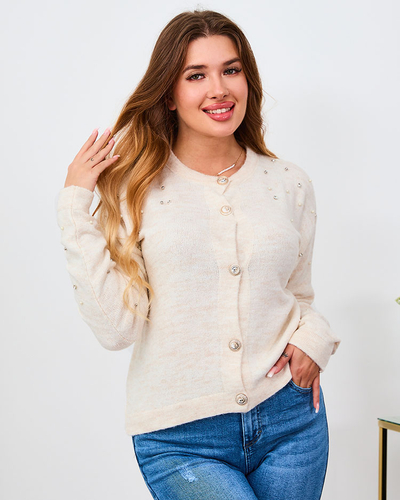 Royalfashion Beige Women's Unbuttoned Sweater