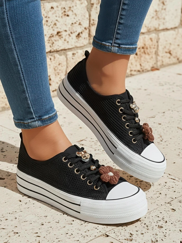 Женские перфорированные кроссовки Royalfashion с декором Osdo