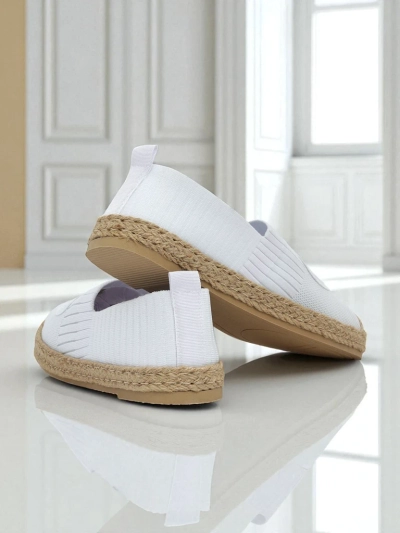 Calista Biancha women's espadrilles - white flat eco suede, Italian style