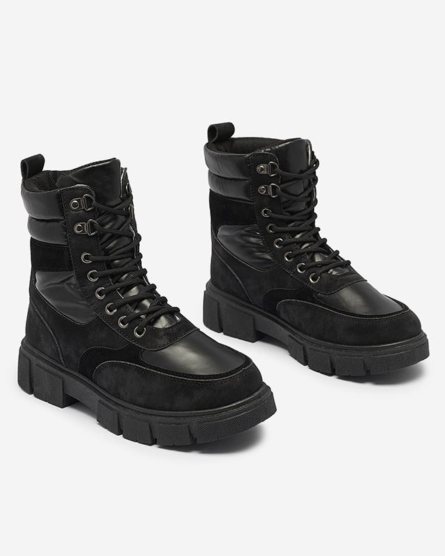 Черные женские утепленные ботинки-трапперы Kasemi- Footwear