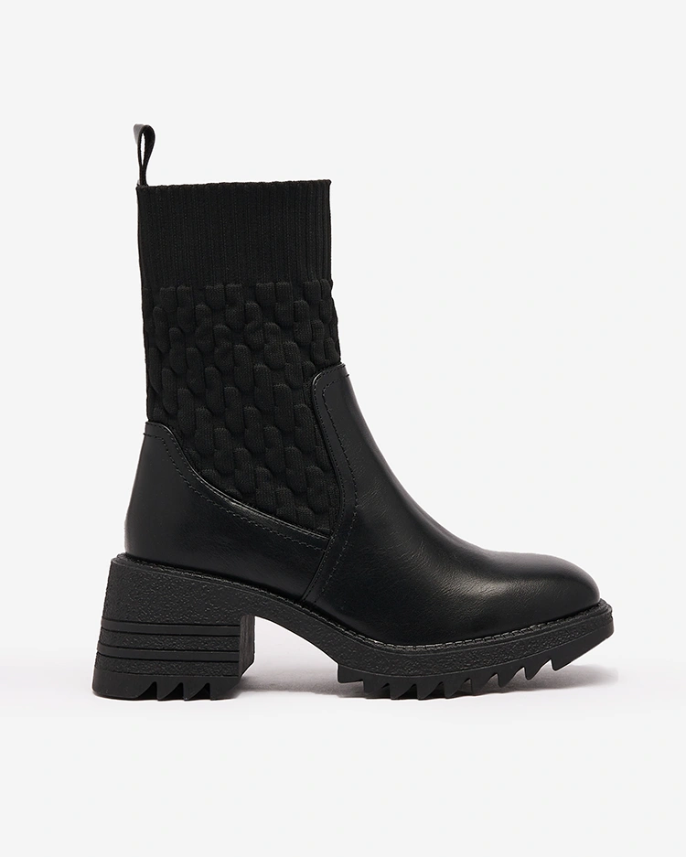 Royalfashion Черные женские сапоги Acigog на плоском каблуке