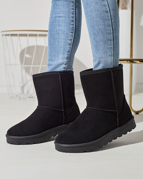 Women's insulated eco-suede snow boots in black Xetik - Footwear