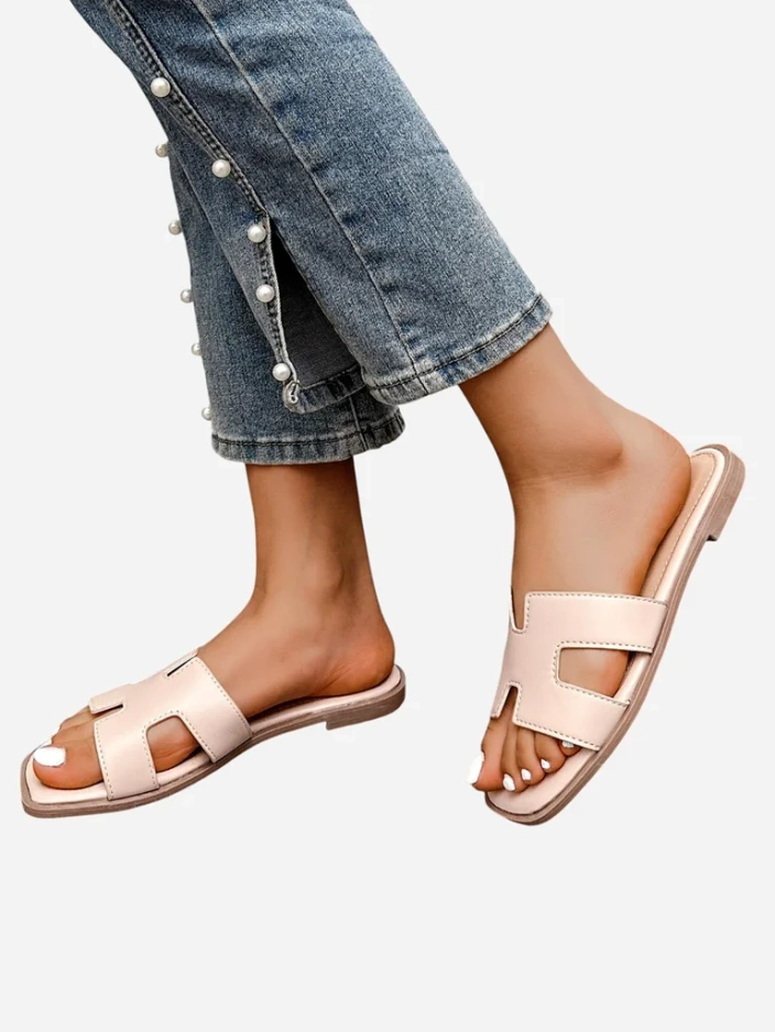 Royalfashion Женские слайдеры на плоской подошве Eval