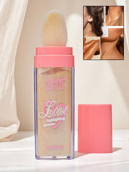USHAS Loose face highlighter with sponge Golden Petal