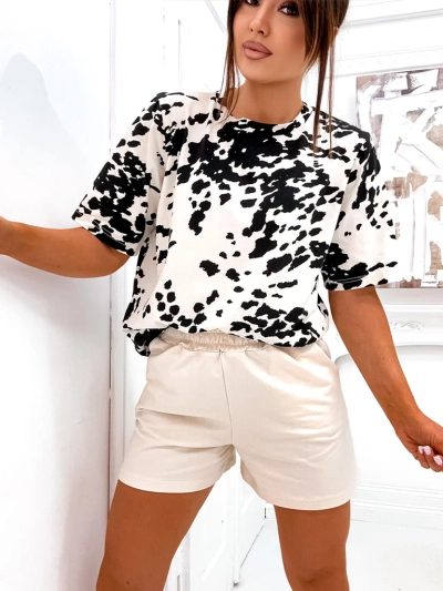 Женский набор Royalfashion из хлопка с футболкой и шортами COW