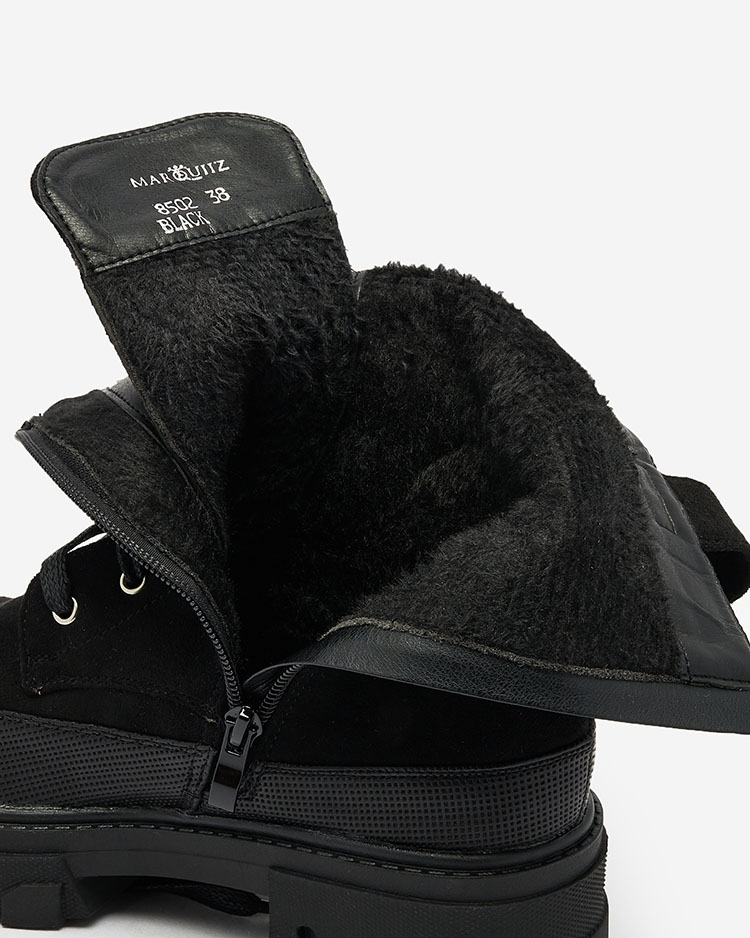 Royalfashion Женские сапоги на шнуровке черного цвета Citrisi