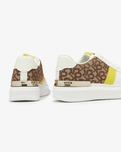 Royalfashion White and brown women's sports shoes Mlysio