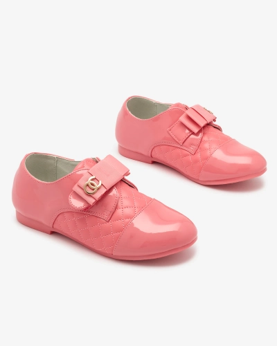 Tüdrukute tikitud ökonahast poolkingad roosas Werme- Footwear