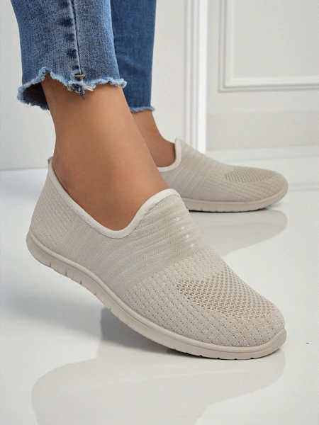 Callista Women's Beige Moccasins Made of Breathable Fabric Spring Summer