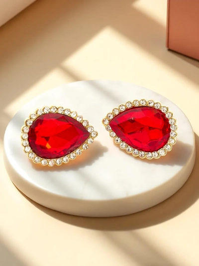 Royalfashion Naiste klõpskinnitusega kristall- ja tsirkooni kõrvarõngad